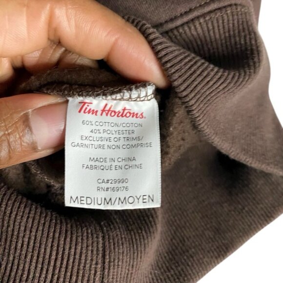 Tim Hortons Unisex Espresso Ultra Soft Casual Sweatshirt Hoodie - Picture 7 of 9